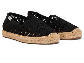 Soludos Original Espadrille Espadrille Womens Flat Shoes Noche Black : 9 B - Medium, Cotton