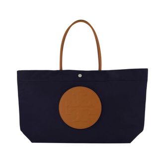 Tory Burch Ella Twist Reversible Tote - Dames - Tassen - Blauw - Maat: ONE Size Leer