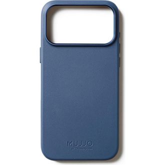 Mujjo Full Leather Case for iPhone 17 Pro Max in Monaco Blue at Nordstrom