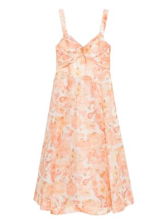 Zimmermann Rebellion floral midi dress - Orange
