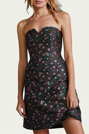 Eva Franco Sweetheart Mini Dress In Multi