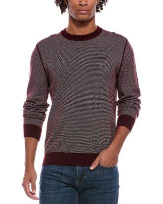 Vince White Multi Birdseye Wool-Blend Crewneck Sweatshirt