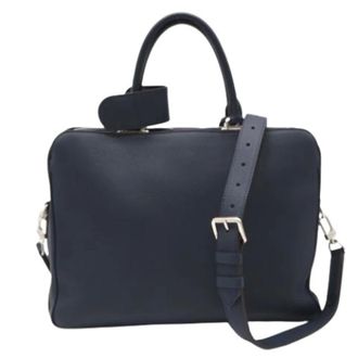 Louis Vuitton Pre-owned Vintage Aktetas - Heren - Pre-owned - Blauw - Maat: ONE Size Leer