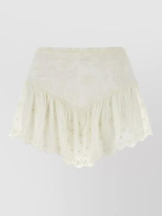 Isabel Marant zoelia shorts embroidered design scalloped hem