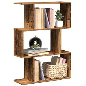 vidaXL Librer&iacute;a Divisora 3 Niveles Madera Envejecida 70x24x97 Cm Vidaxl