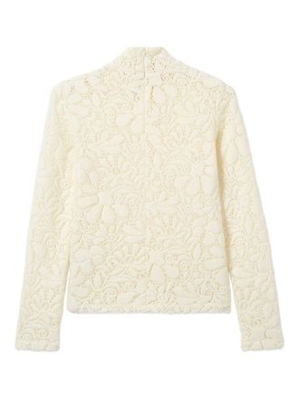 La DoubleJ Floral Lace Wool Blouse - Ivory