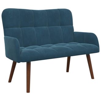 vidaXL Sof&aacute; De 2 Plazas Azul 115 X 61 X 87 Cm Terciopelo Vidaxl