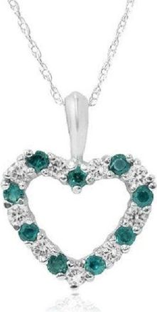 Pompeii3 1/2ct Emerald & Diamond Heart Pendant Solid 14K White, Yellow, or Rose Gold 1/2