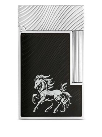 S.T. Dupont Ligne 2 horse motif lighter - unisex - Brass - One Size - Black