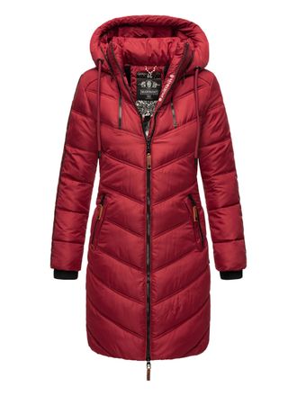 Marikoo dames gewatteerde winterjas - Armasa, lang met capuchon & teddybont voering