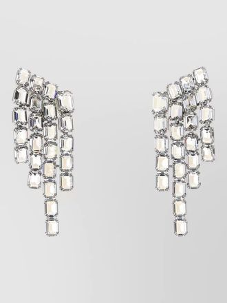 Swarovski millenia metal earrings dangling square gemstones