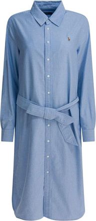 Polo Ralph Lauren Kleedjes, Dames, Blauw, XS, Katoen, Oxford Chemisier Jurk
