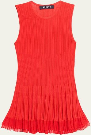 Ashlyn Shino Ruffle Rib Knit Tank Top