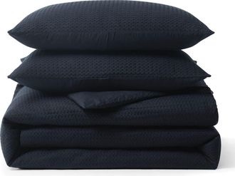 DKNY Modern Waffle Comforter & Shams Set in Faded Black at Nordstrom, Size King