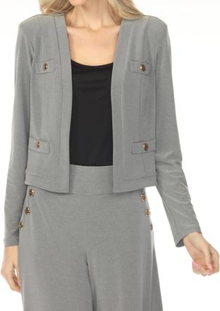 Joseph Ribkoff Open Front Long Sleeve Bolero In Grey Melange