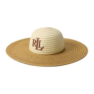 Ralph Lauren Hats, female, Beige, Size: ONE SIZE Woven Sunhat