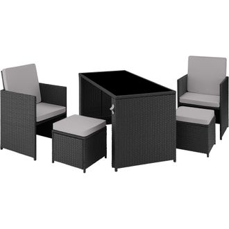 TecTake Garden Table & Chairs Palermo in Bronze | Size: 4 Person