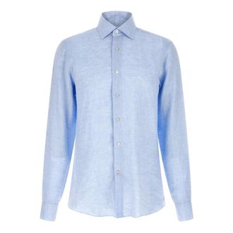 Borriello Heren, Overhemden, Blauw, Maat: 2XL Linnen