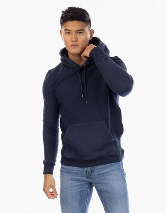 Peter Werth Mens Hooded Neck Kangaroo Pocket Sweatshirt - Navy - Size: 38