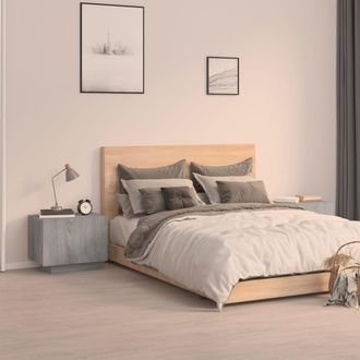 vidaXL Mesita De Noche Madera Contrachapada Gris Sonoma 100x35x40 Cm Vidaxl