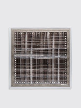 Acne Studios Foulard quadrato in seta biologica con stampa tartan