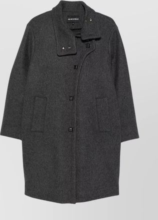 Emporio Armani long wool blend coat with high collar