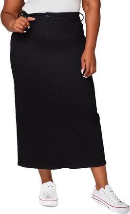 Slink Jeans Denim Maxi Skirt in Black at Nordstrom, Size 14W