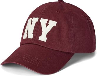 Polo Ralph Lauren New York Patch Twill Ball Mens Cap Mens Caps Red Wine, Cotton/Twill