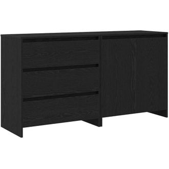 vidaXL Vidaxl - Vitrina 2 Pcs Negro 70 X 41 X 75 Cm Madera Contrachapada