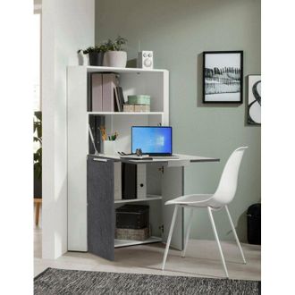 Dmora Escritorio Ddorva, Mueble Multiusos Con Estantes Y Encimera, Mesa De Oficina Multiusos, Escritorio Multiposiciones Ahorrador De Espacio, 100% Made In 