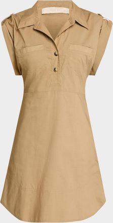 Vanessa Bruno Elmina Collared Cap-Sleeve Mini Dress