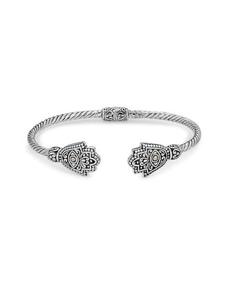 Samuel B. Jewelry 18K & Sterling Silver Twisted Cable Bangle Bracelet