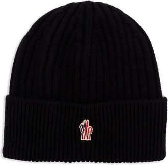 Moncler Black Grenoble Knitted Beanie Cap