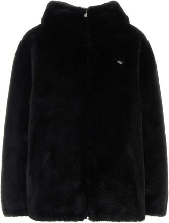 Prada Black Textured Hood Jacket
