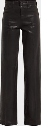 L'agence Clayton Coated Wide-Leg Jeans