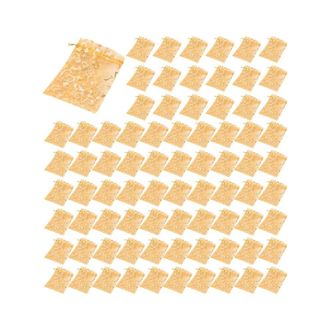 OEM 1000 Unidades De Bolsitas De Organza Pura Con Cord&oacute;n Ajustable En Forma De Coraz&oacute;n Para Joyas, Bodas, Fiestas Y Regalos Navide&ntilde;os (dorado)