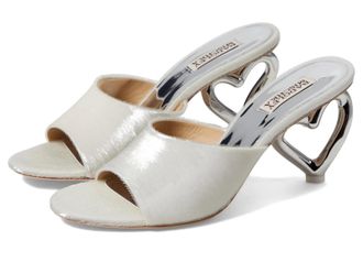 Badgley Mischka Lucid Sandals Womens Soft White Open Toe Heart Heel ZOGG3954
