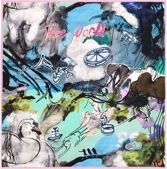 Vivienne Westwood Pink Abstract Animal Print Silk Scarf