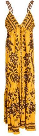 Farm Rio GOLDEN OASIS YELLOW SLEEVELESS MAXI DRESS