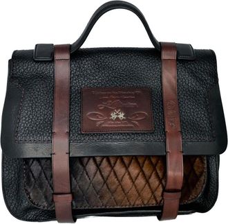 La Martina Zwarte leren messenger bag van La Martina - Dames - Handtassen - Zwart - ONE Size - Leer - Tassen