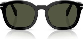 Persol 54mm Irregular Sunglasses in Black/Green at Nordstrom
