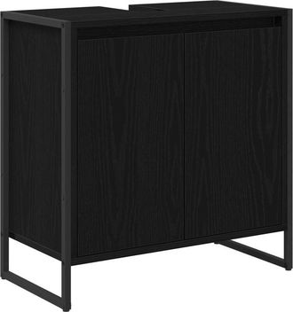 vidaXL Gabinete De Ba&ntilde;o Con Almacenamiento Roble Negro 60 X 30 X 60 Cm Vidaxl