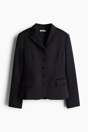 H&M Taillierter Satinblazer - Schwarz