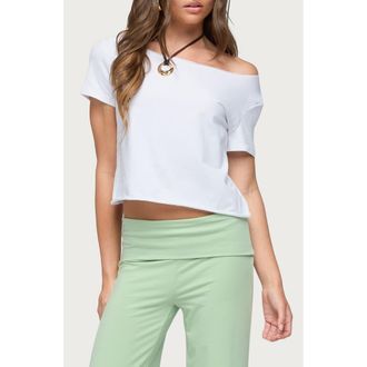 Edikted Dosie One-Shoulder Top in White at Nordstrom, Size X-Large