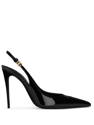 Dolce & Gabbana DNA patent-leather slingback pumps - Black