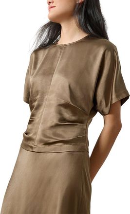 Lilla P Satin Dolman Short Sleeve Shirt