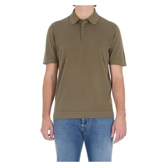 Drumohr Polo Shirts, male, Green, Size: 2XL Polo in fine cotone ice cotton frosted