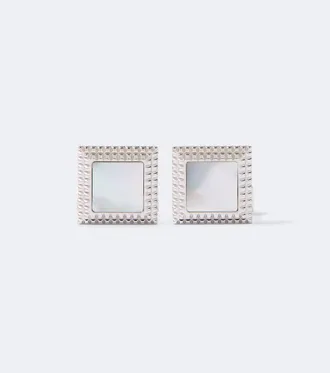 Dunhill Gemelos de plata de ley con n&aacute;car