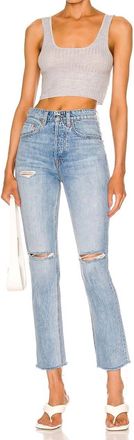 GRLFRND Karolina High Rise Straight Crop Jean In Point Loma