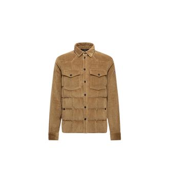 Moncler Moncler Gelt Corduroy Down Shirt Jacket, Men, Beige, Size: 1